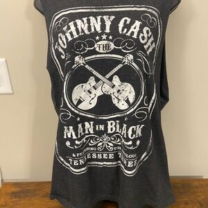 Johnny Cash Charcoal Graphic Tank